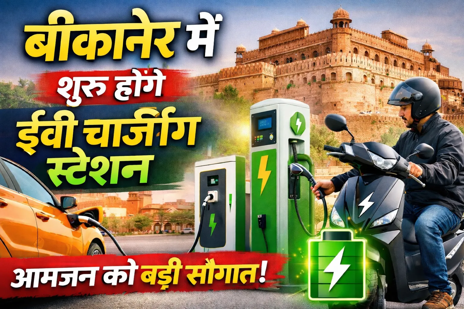 बीकानेर में जल्द शुरू होंगे पब्लिक ईवी चार्जिंग स्टेशन, आमजन को मिलेगी बड़ी राहत