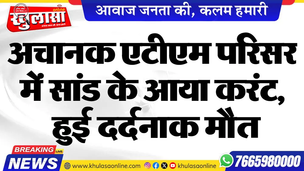 अचानक एटीएम परिसर में सांड के आया करंट, हुई दर्दनाक मौत