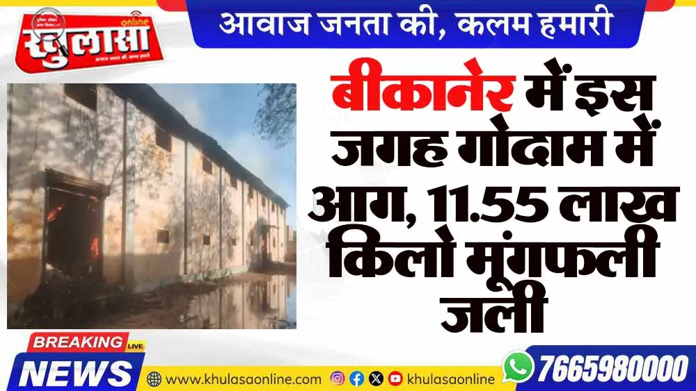 बीकानेर में इस जगह गोदाम में आग, 11.55 लाख किलो मूंगफली जली