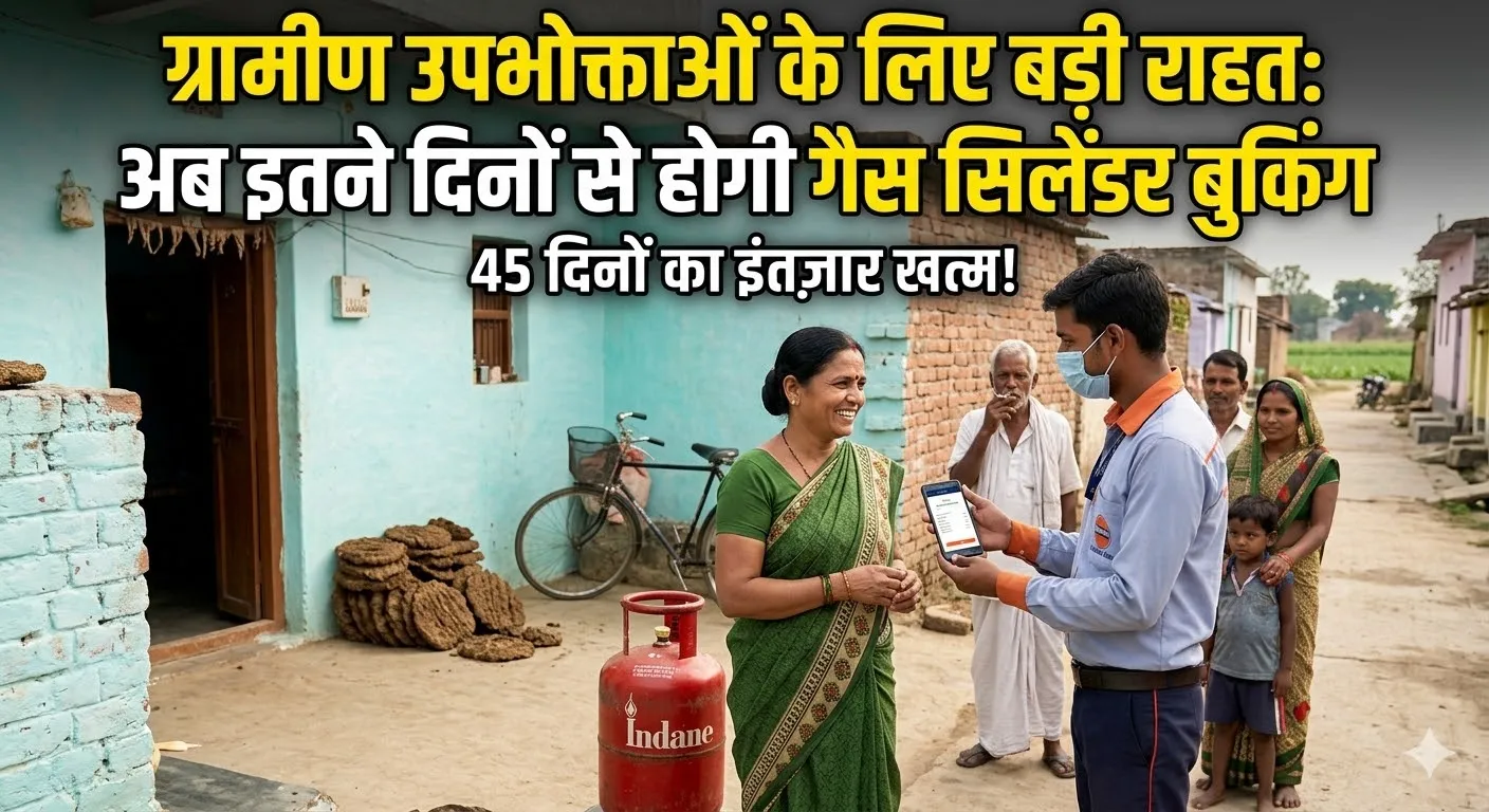 ग्रामीण उपभोक्ताओं के लिए राहत: अब 45 नहीं इतने दिनों से होगी गैस सिलेंडर बुकिंग