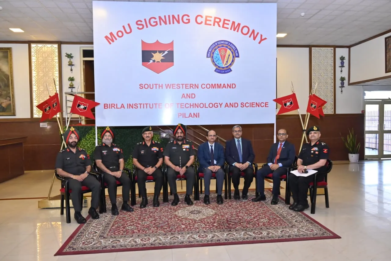 सप्त शक्ति कमांड और BITS पिलानी के बीच अनुसंधान एवं तकनीकी नवाचार हेतु रणनीतिक साझेदारी
