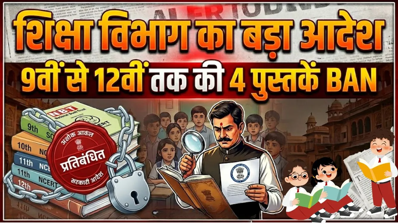शिक्षा विभाग का बड़ा आदेश, कक्षा 9वीं से 12वीं तक की 4 पुस्तकों को पढ़ने और पढ़ाने पर लगाया बैन