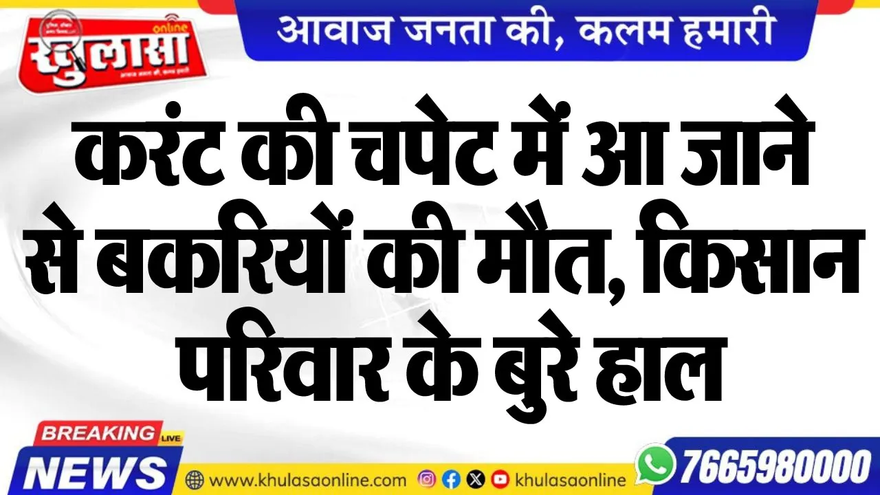 करंट की चपेट में आ जाने से बकरियों की मौत, किसान परिवार के बुरे हाल