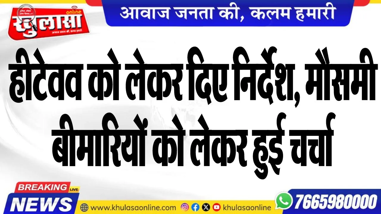 हीटेवव को लेकर दिए निर्देश, मौसमी बीमारियों को लेकर हुई चर्चा
