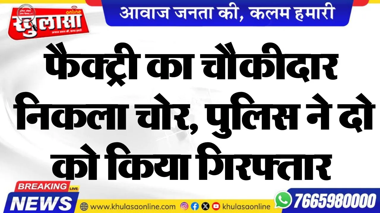 फैक्ट्री का चौकीदार निकला चोर, पुलिस ने दो को किया गिरफ्तार