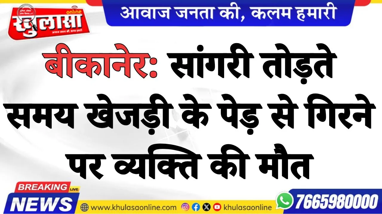 बीकानेर: सांगरी तोड़ते समय खेजड़ी के पेड़ से गिरने पर व्यक्ति की मौत