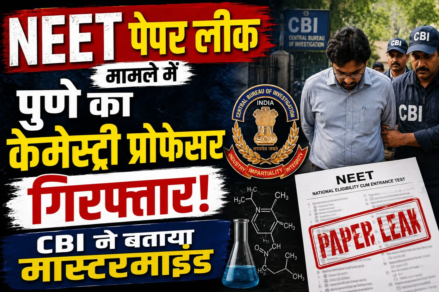 NEET पेपर लीक मामले में पुणे का केमेस्ट्री प्रोफेसर गिरफ्तार, CBI ने बताया मास्टरमाइंड