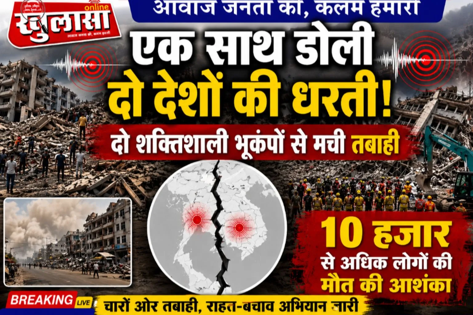 एक साथ डोली दो देशों की धरती, दो शक्तिशाली भूकंपों से 10 हजार से अधिक लोगो की मौत की आशंका