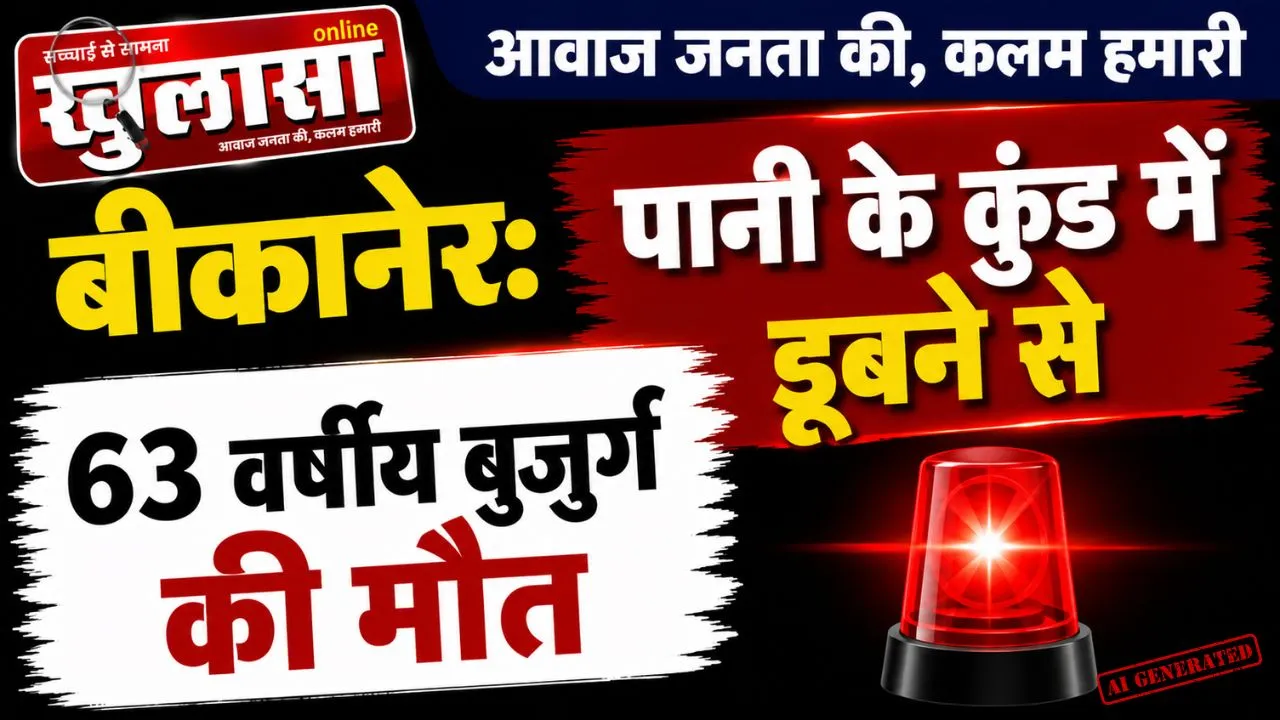 बीकानेर: पानी के कुंड में डूबने से 63 वर्षीय बुजुर्ग की मौत