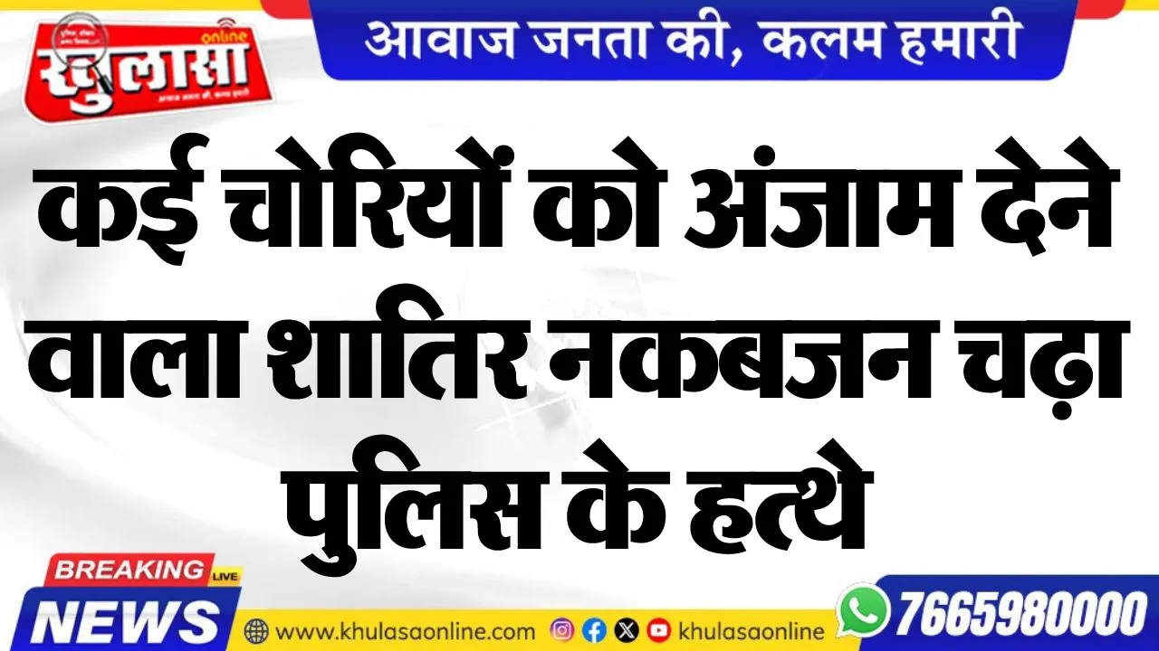 कई चोरियों को अंजाम देने वाला शातिर नकबजन चढ़ा पुलिस के हत्थे