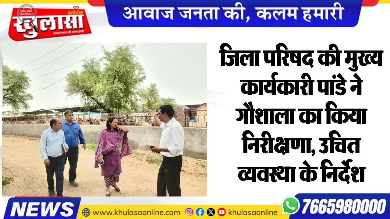 जिला परिषद की मुख्य कार्यकारी पांडे ने गौशाला का किया निरीक्षणा, उचित व्यवस्था के निर्देश