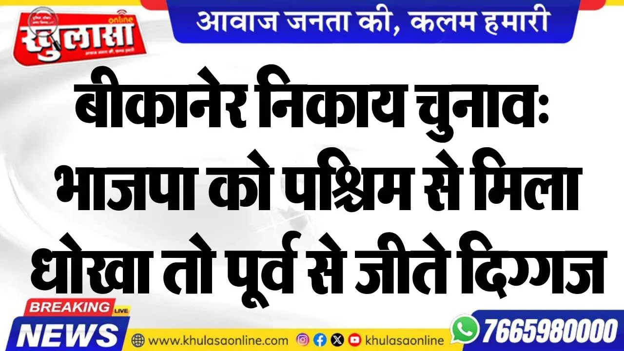 बीकानेर निकाय चुनाव: भाजपा को पश्चिम से मिला धोखा तो पूर्व से जीते दिग्गज