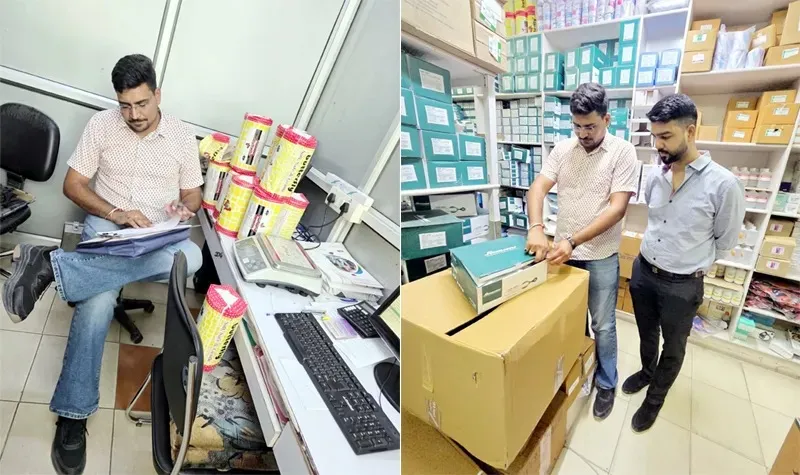 एम एम सर्जिकल्स ब्रांड साइन क्यूर व गुप्ता एजेंसी ब्रांड बटरफ्लाई के औचक निरीक्षण में खुली पोल,लगाया 40 हजार रूपये का जुर्माना