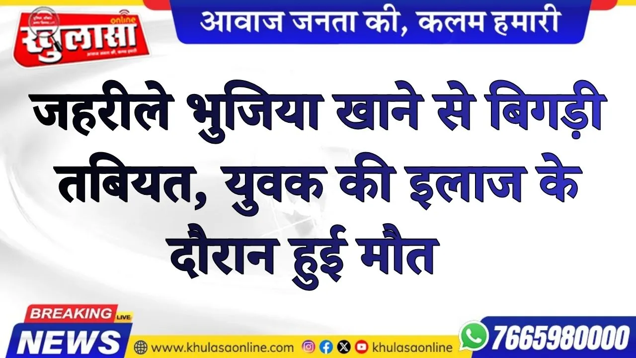 जहरीले भुजिया खाने से बिगड़ी तबियत, युवक की इलाज के दौरान हुई मौत