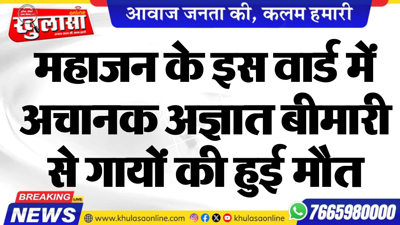 महाजन के इस वार्ड में अचानक अज्ञात बीमारी से गायों की हुई मौत