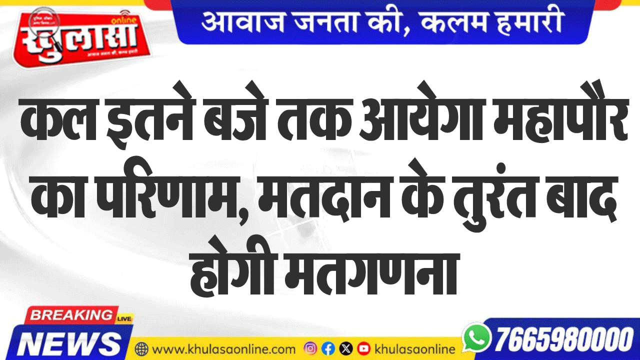 कल इतने बजे तक आयेगा महापौर का परिणाम, मतदान के तुरंत बाद होगी मतगणना