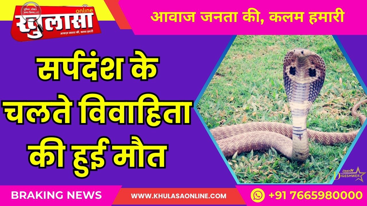 सर्पदंश के चलते विवाहिता की हुई मौत